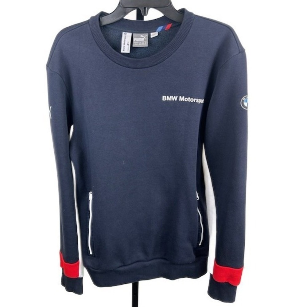 Puma BMW Motorsport Sweatshirt Men's Size Medium Navy Blue Pullover‎ Sweatshirt